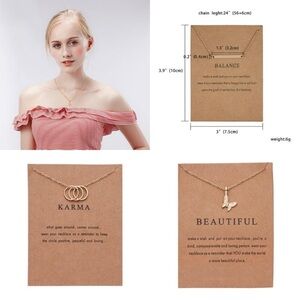 Dainty Sentiment Pendant Charm Necklaces